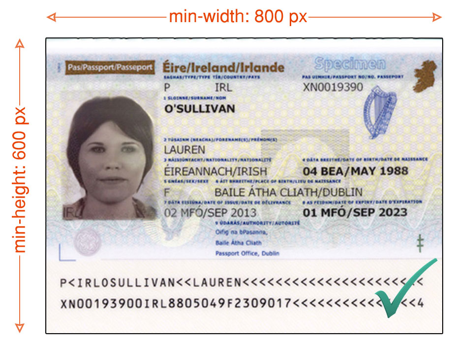 Sample passport scan